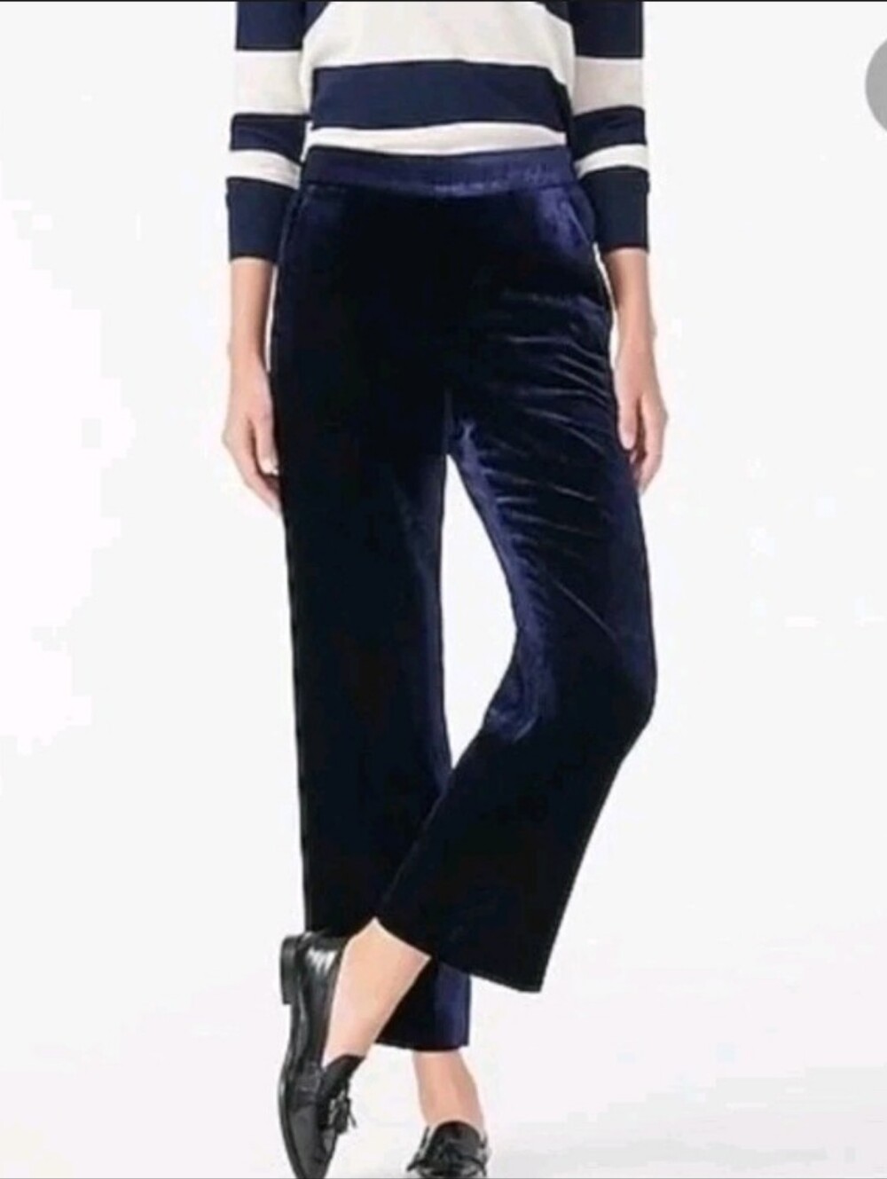 J. Crew Wonen Navy Velvet Relaxed Pants